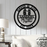 Custom 50 Years Together Biker Couple Metal Sign - Personalized Motorcycle Rider Wall Art - Anniversary or Wedding Gift