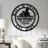 Custom 50 Years Together Biker Couple Metal Sign - Personalized Motorcycle Rider Wall Art - Anniversary or Wedding Gift