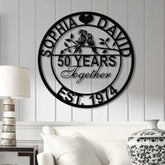 Custom 50th Anniversary Gift - Golden Anniversary Parrots Metal Sign 50 Year Wedding Anniversary Wall Art Decor Couples