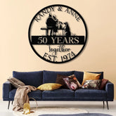 Custom 50th Anniversary Metal Sign - Golden Wedding Gift for Parents - Personalized Wall Art for Couples Husband and