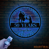 Custom 50th Anniversary Metal Sign - Golden Wedding Gift for Parents - Personalized Wall Art for Couples Husband and