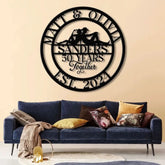 Custom 50th Anniversary Western Metal Sign - Personalized Last Name LED Sign - Wedding or Housewarming Gift - Custom