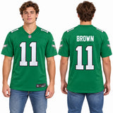Custom A.J. Brown Philadelphia Eagles Fan Inspired Team Game Jersey - Midnight Green
