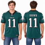 Custom A.J. Brown Philadelphia Eagles Fan Inspired Team Premium F.U.S.E. Stitched Premium Limited Jersey - Midnight Green