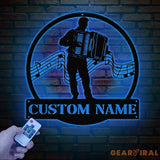 Custom Accordion Player Name Metal Sign Personalized Melodeon Player Wall Decor Music Room Sign Musician Wall Hanging