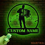 Custom Accordion Player Name Metal Sign Personalized Melodeon Player Wall Decor Music Room Sign Musician Wall Hanging