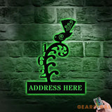 Custom Address Number Metal LED Sign Personalized Family Name Led Metal Sign Outdoor Door Decor Address Wall Art Gift