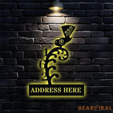 Custom Address Number Metal LED Sign Personalized Family Name Led Metal Sign Outdoor Door Decor Address Wall Art Gift