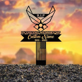 Custom Air Force Memorial Stake Garden Metal Stake In Loving Memorial Sympathy Gift Veteran Grave Marker Remembrance
