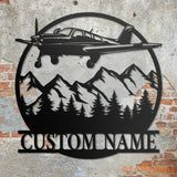 Custom Airplane Metal Wall Art - Personalized Pilot Name Sign Home Decor - Airplane Home Decor & Gift - Pilot Gift