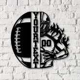 Custom American Football Metal Sign with LED Light Football Player Name Sign Boys Room Decor Sport Room Wall Hanging