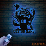 Custom American Football Metal Sign with LED Personalized Football Name Sign Football Coach Gift Boys Room Decor Sports