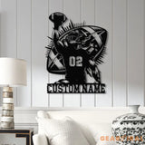 Custom American Football Metal Sign with LED Personalized Football Name Sign Football Coach Gift Boys Room Decor Sports