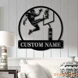 Custom American Football Metal Sign with LED Personalized Football Name Sign Football Coach Gift Boys Room Decor Sports