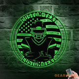 Custom American Football Name Metal Sign with LED Lights Personalized Family Name Metal Sign Personalized Wall Art