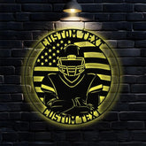 Custom American Football Name Metal Sign with LED Lights Personalized Family Name Metal Sign Personalized Wall Art