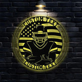 Custom American Football Name Metal Sign with LED Lights Personalized Family Name Metal Sign Personalized Wall Art