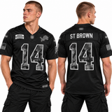 Custom Amon-Ra St. Brown Detroit Lions Fan Inspired 2026 Salute to Service Stitched Premium Limited Jersey - Black