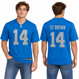 Custom Amon-Ra St. Brown Detroit Lions Fan Inspired Alternate Game Jersey - Blue