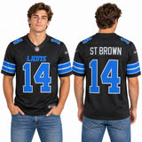 Custom Amon-Ra St. Brown Detroit Lions Fan Inspired Alternate Premium F.U.S.E. Stitched Premium Limited Jersey - Black