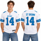 Custom Amon-Ra St. Brown Detroit Lions Fan Inspired Game Jersey - White