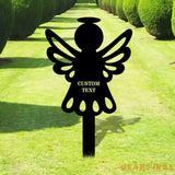 Custom Angel Metal Stake - Angel Grave Marker Personalized Angel Garden Sign Remembrance Stake,Sympathy