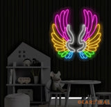 Custom Angel Wings Neon Sign - LED Neon Bar Light Neon Art Decor for Home Bar Party Wall Decor Personalized Gift