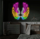 Custom Angel Wings Neon Sign - LED Neon Bar Light Neon Art Decor for Home Bar Party Wall Decor Personalized Gift