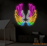 Custom Angel Wings Neon Sign - LED Neon Bar Light Neon Art Decor for Home Bar Party Wall Decor Personalized Gift