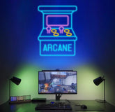 Custom Arcane Game Machine Neon Sign Vintage Arcade Neon Sign Game Zone Neon Sign Gaming Neon Light Gamer Room Art