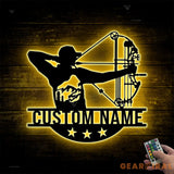Custom Archery Metal Wall Art with Led Light - Archer Gifts - Archery Room Decor - Archery Coach Gift | GearViral