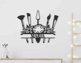 Custom Art Studio Metal Sign - Personalized Painter Name Sign - Artist Sign - Art Supplies Painter Tools Sign