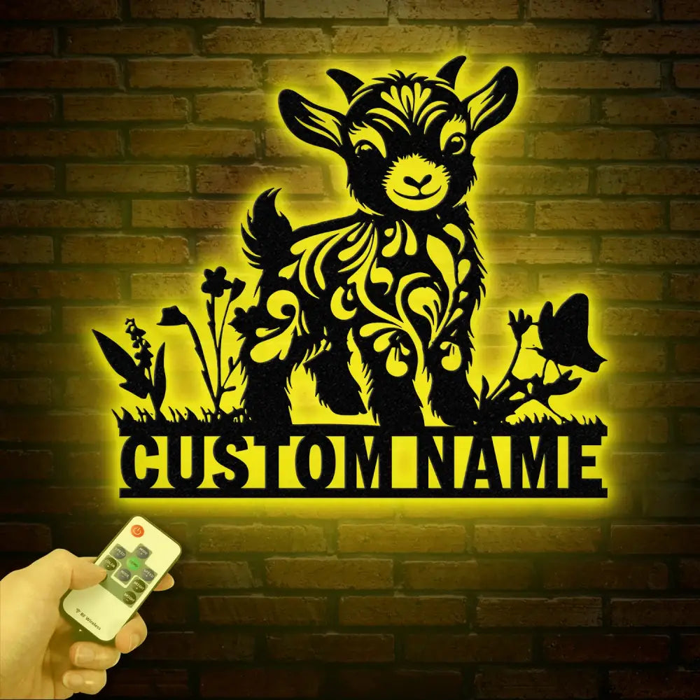 Custom Baby Highland Cow Metal Sign with Led Light Highland Cow Metal Wall Art Personalized Floral Highland Cow Farm