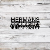 Custom Backyard Sign LED Light Personalized Bar & Grill Sign Bar Signs BBQ Signs Outdoor Kitchen Metal Signs Barbecue