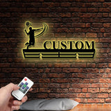 Custom Badminton Medal Hanger Metal Wall With LED Light Badminton House Decor Housewarming Gift Wall Hanger Gift For