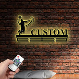 Custom Badminton Medal Hanger Metal Wall With LED Light Badminton House Decor Housewarming Gift Wall Hanger Gift For