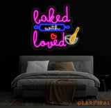 Custom Baked with Loved Neon Sign Custom Quote Name LED Light Kitchen Neon Light Room LED Sign Kitchen Wall Art Gift