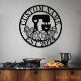 Custom Baking Metal Wall Art with Led Light Personalized Baker Name Sign Decoration Baker Sign Baker Gift Kitchen Decor