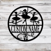 Custom Ballerina Shoes Metal Wall Art With LED Light Personalized Ballet Lover Name Sign Nursery Decor Girls Room Decor