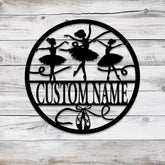 Custom Ballerina Shoes Metal Wall Art With LED Light Personalized Ballet Lover Name Sign Nursery Decor Girls Room Decor
