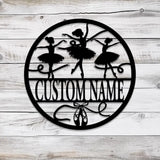 Custom Ballerina Shoes Metal Wall Art With LED Light Personalized Ballet Lover Name Sign Nursery Decor Girls Room Decor