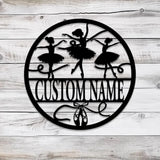 Custom Ballerina Shoes Metal Wall Art With LED Light Personalized Ballet Lover Name Sign Nursery Decor Girls Room Decor