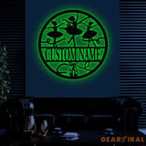 Custom Ballerina Shoes Metal Wall Art With LED Light Personalized Ballet Lover Name Sign Nursery Decor Girls Room Decor