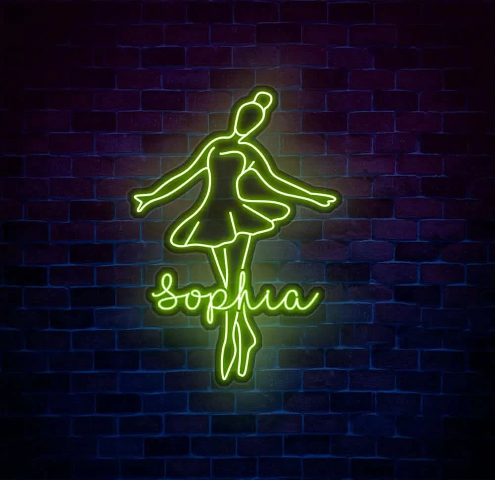 Custom Ballet Name LED Neon Sign - Handmade Wall Light Decor Personalized Ballet Dancer Gifts Custom Neon Sign for