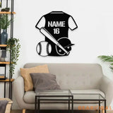 Custom Base Ball Number Metal Sign with LED Lights Personalized Family Name Metal Sign Wall Decor Personalized Wall