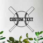 Custom Baseball Bat Metal Sign with LED Lights Personalized Family Name Sign Outdoor Door Decor Personalized Wall Art