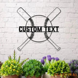 Custom Baseball Bat Metal Sign with LED Lights Personalized Family Name Sign Outdoor Door Decor Personalized Wall Art