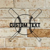 Custom Baseball Bat Metal Sign with LED Lights Personalized Family Name Sign Outdoor Door Decor Personalized Wall Art