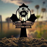 Custom Baseball Memorial Plaque Cross Stake Personalized Baseball Grave Marker Remembrance Stake Garden Decor Sympathy