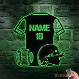 Custom Baseball Metal Sign with LED Lights Personalized Family Name Metal Sign Wall Decor Personalized Wall Art